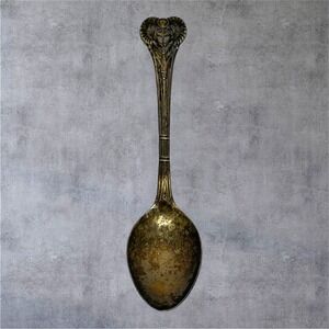 HTF Vintage Everts Spoon Egyptian Revival Scarab Silverplate Souvenir‎